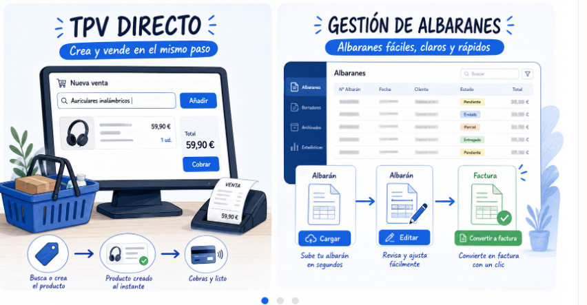 Gestión sencilla e intuitiva de albaranes