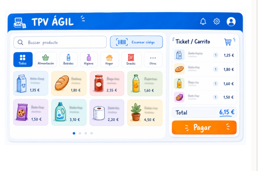TPV ágil para vender de forma rápida y sencilla